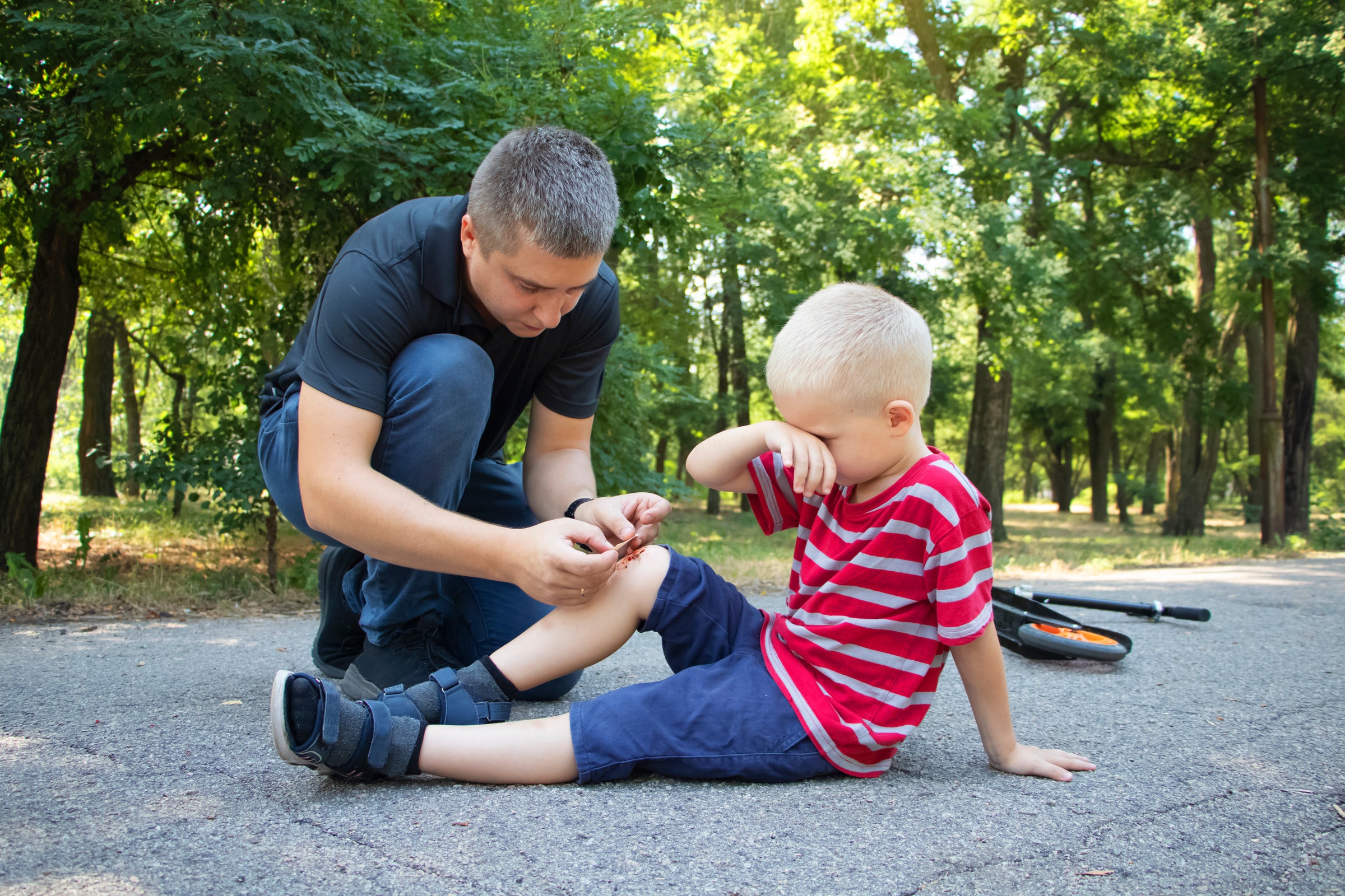 Disinfecting a wound after adventures and outdoor activities