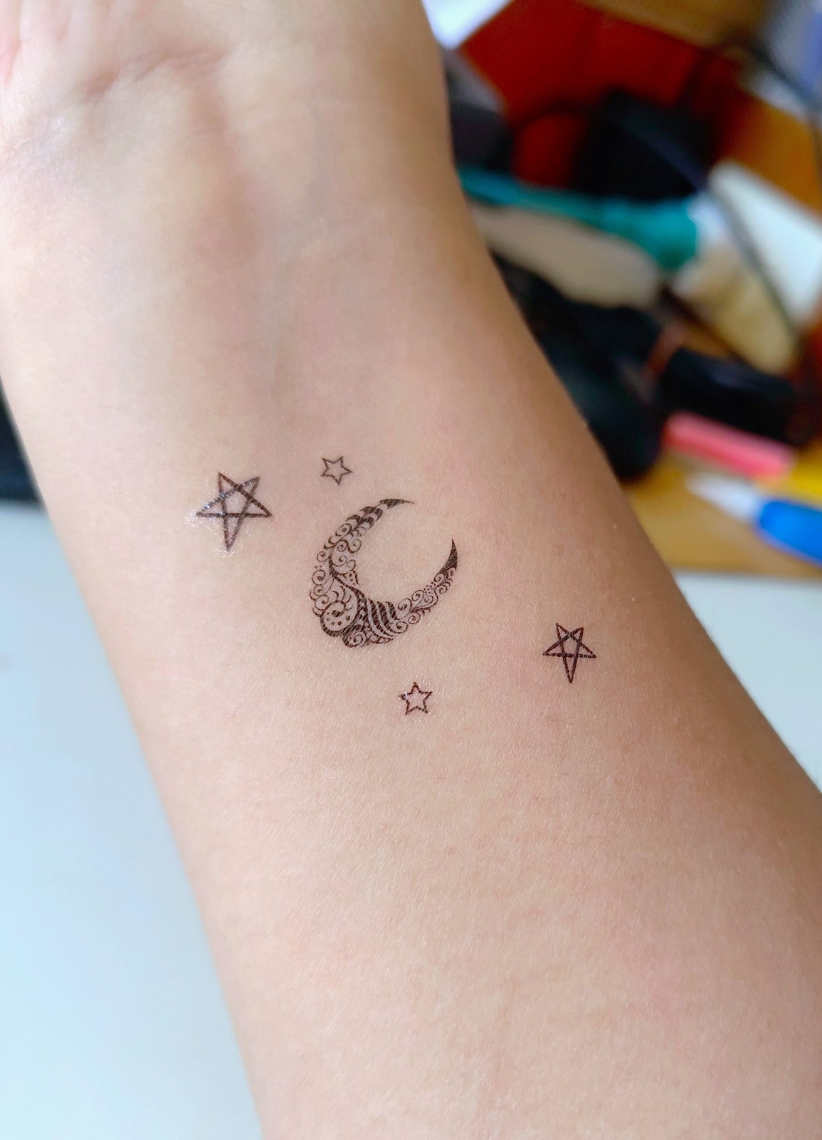 Buy Pisces Temporary Tattoo Zodiac Symbol Line Art Tattoo Minimalist  Temporary Tattoo Small Zodiac Sign Fake Tattoo Set of 6 Online in India -  Etsy