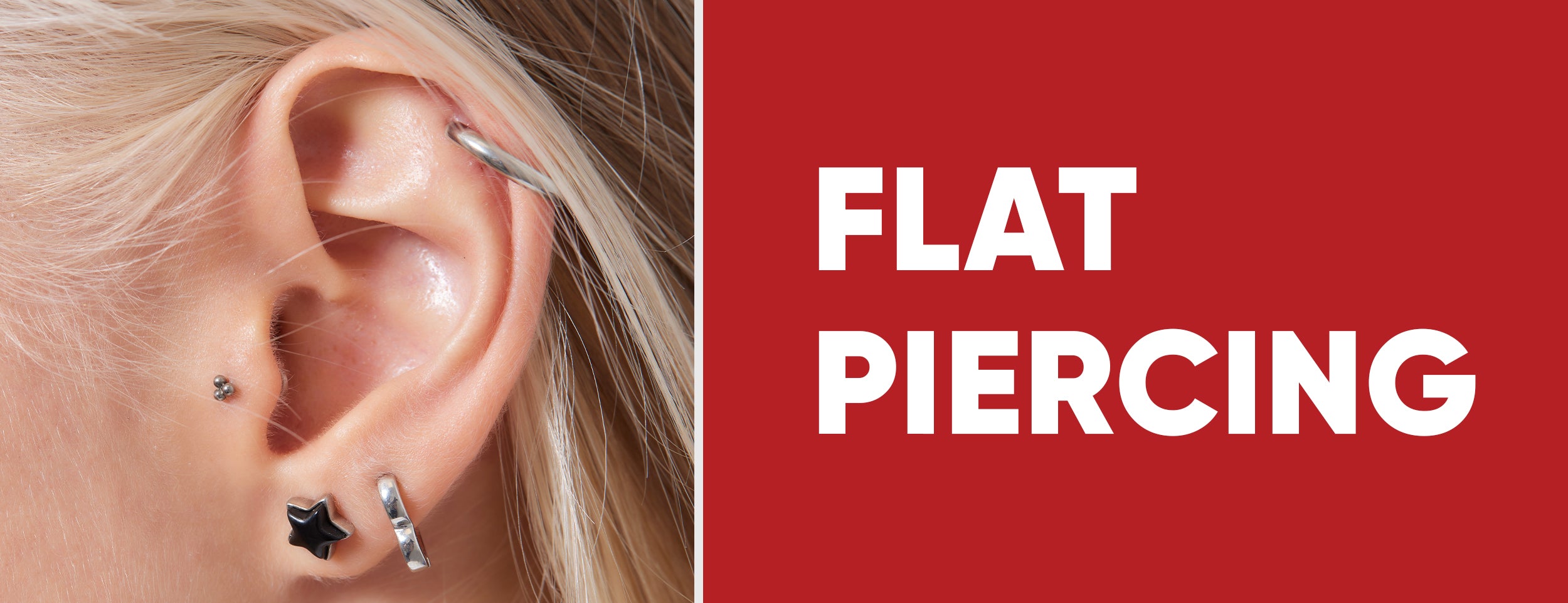 The moderately painful type of ear piercing is the flat piercing