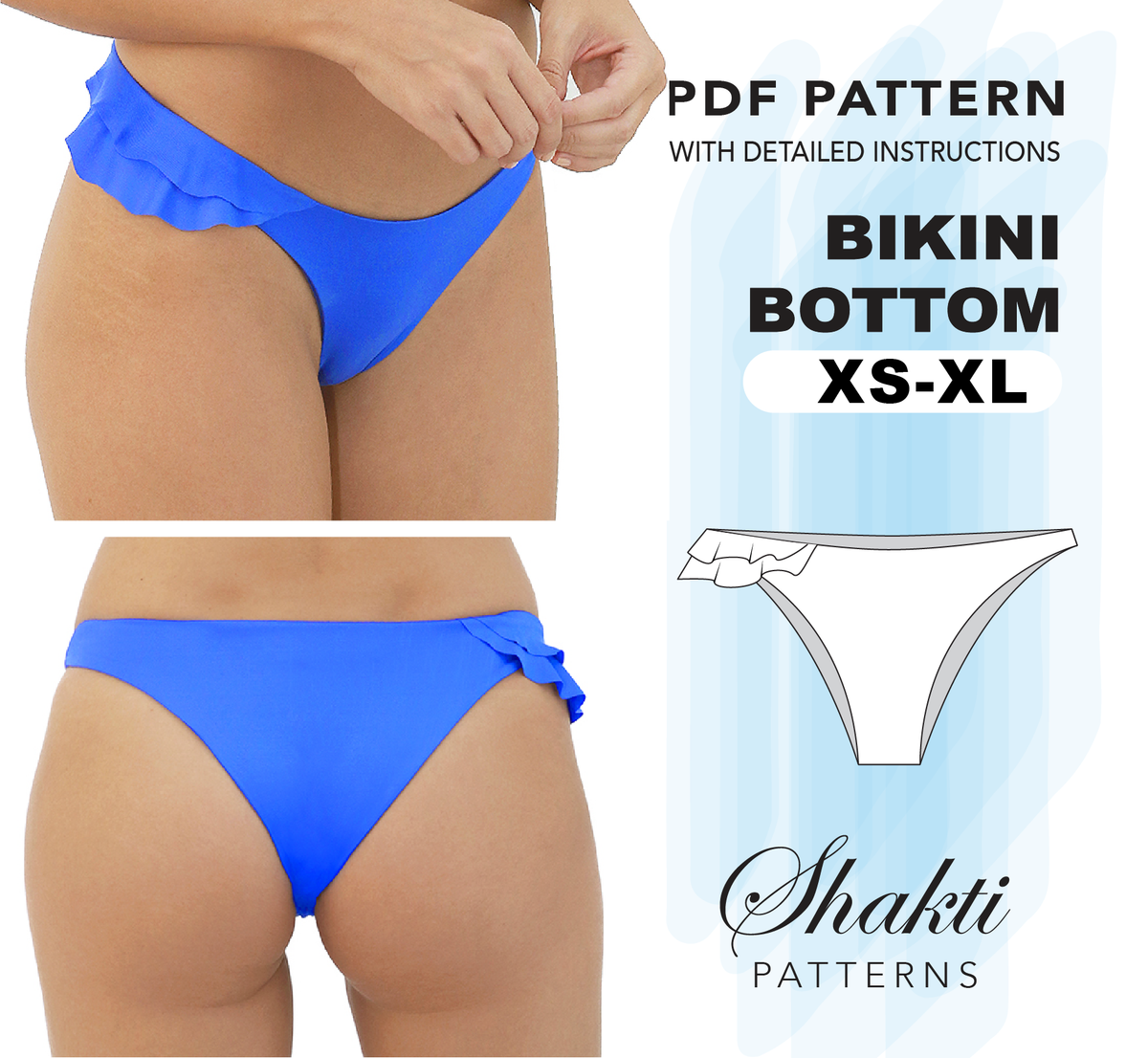 Adult Booty Bottoms - PDF - DIGITAL Pattern File Download for Sewing Cheeky  Underwear