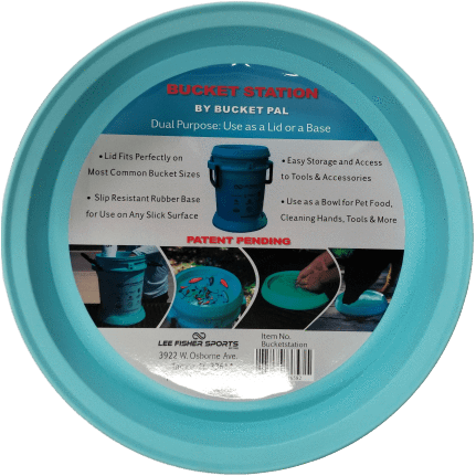 Lee Fisher Sports Bucket - 5 Gallon Bucket Metal handle with Lid, Blue