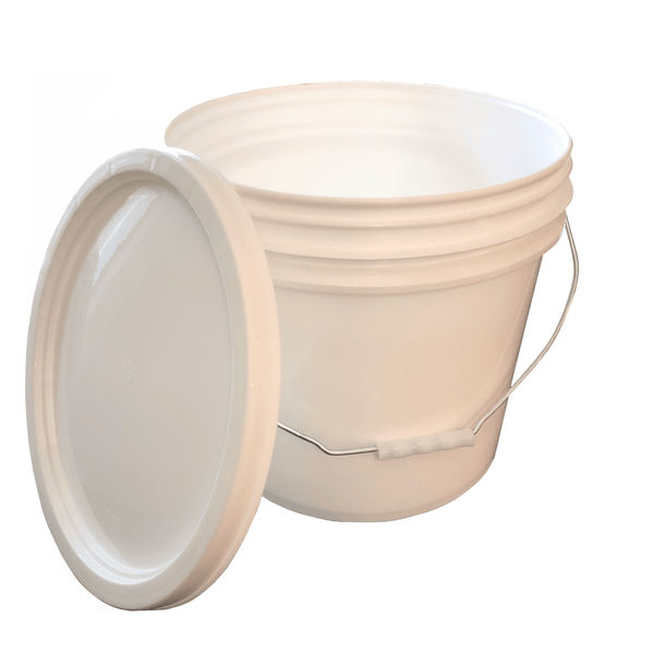 5 Gallon Metal Handle iSmart Bucket with Lid, White Color