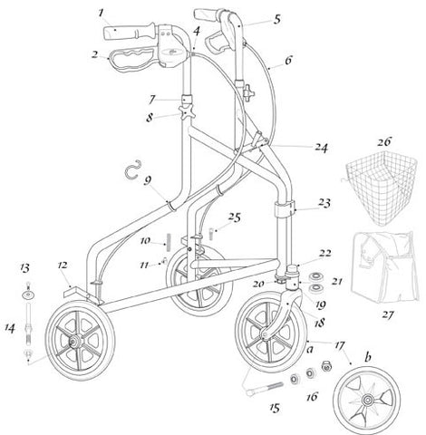 Go Lite 3 Wheel Aluminum Rollator1