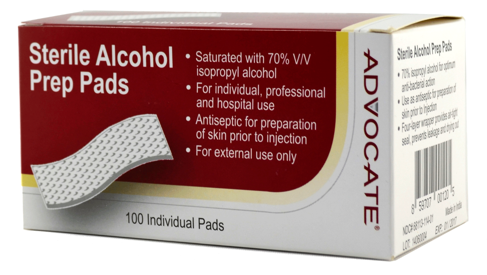 sterile alcohol prep pads use