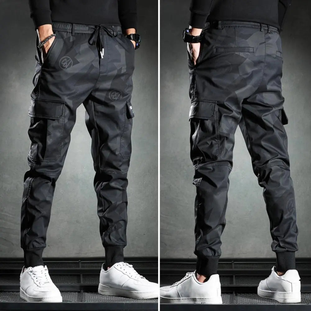 Men Fashion Overalls Streetwear Casual Camouflage Multi Pockets Bottoms Jogger Pants Tactical Military Trousers Men Cargo Pants