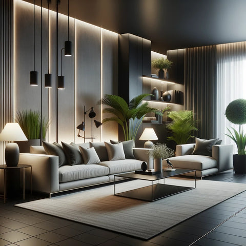 sleek living room ambient lighting