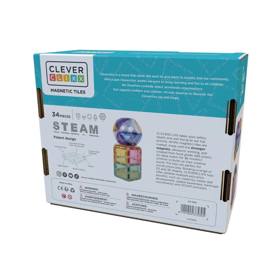 Cleverclixx - Kleines Curved Pack Pastell - 34-teiliges Set