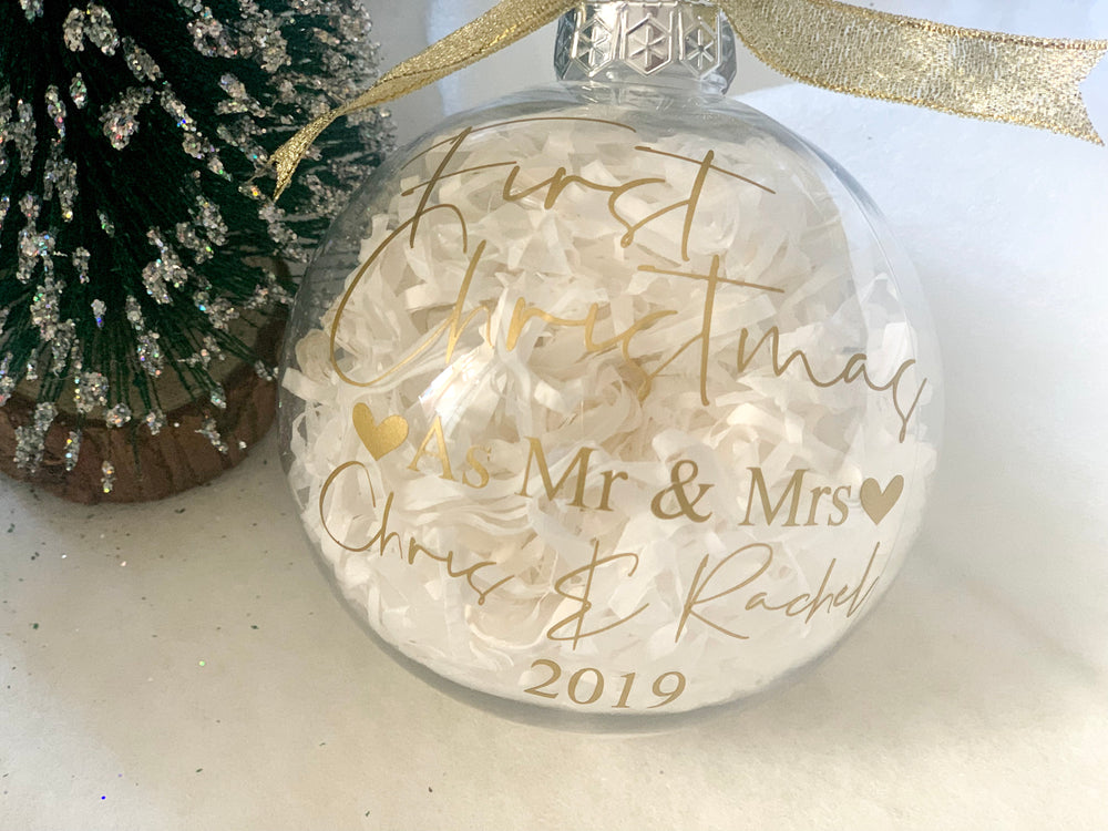 1st christmas married bauble