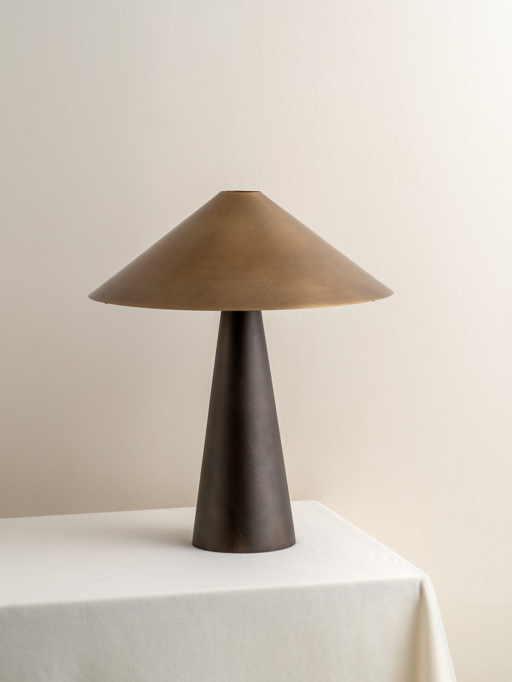 Orta - aged brass and bronze cone table lamp - lightslamps product image