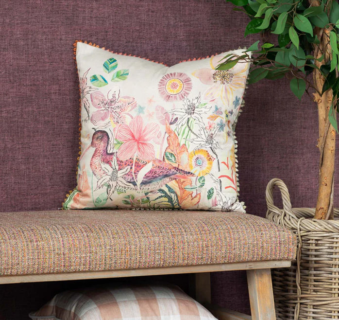 Mr Snipe Floral Linen Cushion