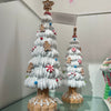 Picture of Viv! Christmas Kerstbeeld - Snoepgoed Gingerbread Boom - set van 2 - wit bruin rood - 33 en 38cm