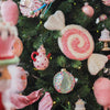 Picture of Viv! Christmas Kerstbal - Pepermunt Swirl Snoep Schijf - set van 2 - glas - roze wit - 10cm