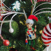 Picture of Viv! Christmas Kerstornament - Schilder Elfjes - set van 2 - rood groen wit - 16,5cm