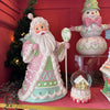 Picture of Viv! Christmas Kerstbeeld - Kerstman met Snoep - pastel - roze - 46cm