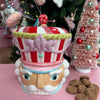 Picture of Viv! Christmas Kerstservies - Kerst Koektrommel Notenkraker - keramiek - rood roze wit - 25cm