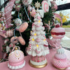 Picture of Viv! Christmas Kerstbeeld - Meringue Kerstboom Taart Vol Snoep incl. LED Verlichting - roze wit - 42cm