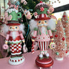 Picture of Viv! Christmas Kerstbeeld - Kerstboom met Kerstballen - pastel roze - 30cm