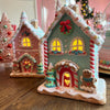 Picture of Viv! Christmas Kerstbeeld - Gingerbread Huis incl. LED Verlichting - pastel - blauw - 22cm