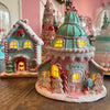 Picture of Viv! Christmas Kerstbeeld - Gingerbread Ijshoorn Huis incl. LED Verlichting - pastel - 25cm