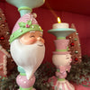 Picture of Viv! Christmas Kerst Tafeldecoratie - Kandelaar Kerstman - pastel - roze wit - 31cm