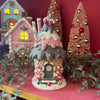 Picture of Viv! Christmas Kerstbeeld - Gingerbread Huis van Ijs - pastel - roze bruin wit - 20cm