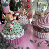 Picture of Viv! Christmas Kerstbeeld - Muisjes in Cupcakes - set van 3 - pastel - 15cm