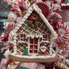 Picture of Viv! Christmas Kerstbeeld - Gingerbread Huis Kerstman van Klei incl. LED Verlichting - bruin rood - 22cm