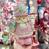 Picture of Viv! Christmas Kerstbeeld - Snoepgoed Kerst Notenkraker met Dessert Hoed - set van 2 - pastel - roze blauw - 21cm