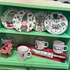 Picture of Viv! Christmas Kerstservies - Kerst Ontbijtborden - Jingle Pals - keramiek - set van 4 - 20cm