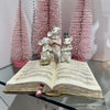 Picture of Viv! Christmas Kerstbeeld - Muziekboek met Zingende Muizen en Kaars - roze wit - 23cm