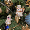 Picture of Viv! Christmas Kerstornament - Uil en Beer met Lantaarn - set van 2 - crème champagne - 9cm