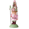 Picture of Viv! Christmas Kerstbeeld - Notenkraker met Donut Hoed en Staf - pastel - roze groen - 38cm