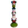 Picture of Viv! Christmas Kerstbeeld - XL Retro Elf, Sneeuwpop en Kerstman Stapelaar - groen rood wit - 94cm