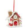 Picture of Viv! Christmas Kerstornament - Gingerbread Huisjes - set van 3 - bruin wit rood - 8cm