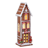 Picture of Viv! Christmas Kerstbeeld - Hoog Gingerbread Huis van Klei incl. LED Verlichting - rood wit bruin - 43cm