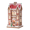 Picture of Viv! Christmas Kerstbeeld - XL Gingerbread Tudor Huis met Snoepgoed incl. LED Verlichting - rood wit bruin - 61cm