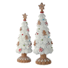 Picture of Viv! Christmas Kerstbeeld - Snoepgoed Gingerbread Boom - set van 2 - wit bruin rood - 33 en 38cm