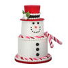 Picture of Viv! Christmas Kerstbeeld - Sneeuwpop Taart van Foam met Glitters - roze rood wit - 28cm