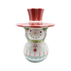 Picture of Viv! Christmas Kerstservies - Kerst Serveerschaal Sneeuwpop - keramiek - pastel - roze wit - 51cm