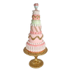 Picture of Viv! Christmas Kerstbeeld - Versierde Macaron Taart 7-laags - roze goud groen - 59cm