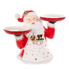 Picture of Viv! Christmas Kerstbeeld - Kerstman met Serveerschalen - rood wit - 55cm