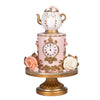 Picture of Viv! Christmas Kerstbeeld - Alice in Wonderland Taart met Theepot op Taartplateau - roze goud - 45cm