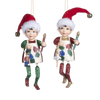 Picture of Goodwill M&G Kerstornament - Schilder Elfjes - set van 2 - rood groen wit - 16,5cm