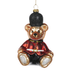 Picture of Viv! Christmas Kerstornament - Engelse Teddybeer - glas - bruin rood zwart - 13cm
