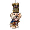 Picture of Viv! Christmas Kerstornament - Notenkraker Hond - glas - bruin blauw goud rood - 15,5cm