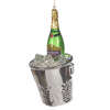Picture of Viv! Christmas Kerstornament - Champagne in Wijnkoeler - glas - zilver groen - 13cm