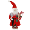 Picture of Viv! Christmas Kerstbeeld - Kerstman Pop in Pyjama met Rendier Sloffen - rood wit - 47cm