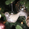 Picture of Viv! Christmas Kerstornament - Vogeltjes met Parels en Veer - set van 2 - glas - parelmoer - 10cm