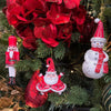 Picture of Kurt S. Adler Kerstornament - Sneeuwpop Notenkraker Kerstman - set van 3 - rood wit - 12cm