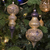 Picture of Viv! Christmas Kerstbal - set van 2 - mond geblazen glas - blauw champagne - 23cm